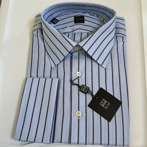 Ike Behar Other - IKE BEHAR FINE HIGH QUALITY MAN SHIRT FRENCH CUFF 100% Cotton Lg 16 1/2x 34 NWT